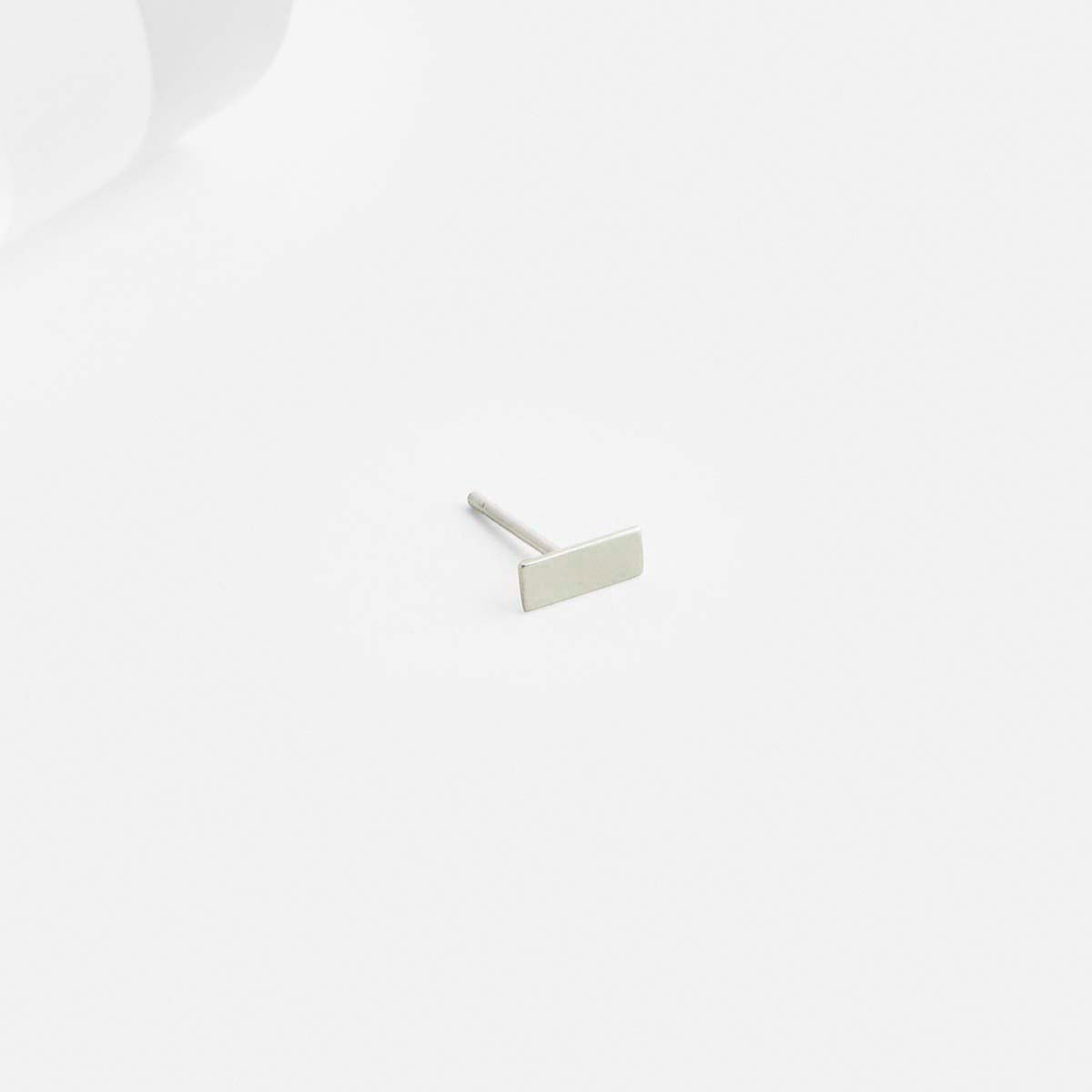 Tili Large Designer Bar Stud Earring in 14k White Gold By SHW Fine Jewelry NYC