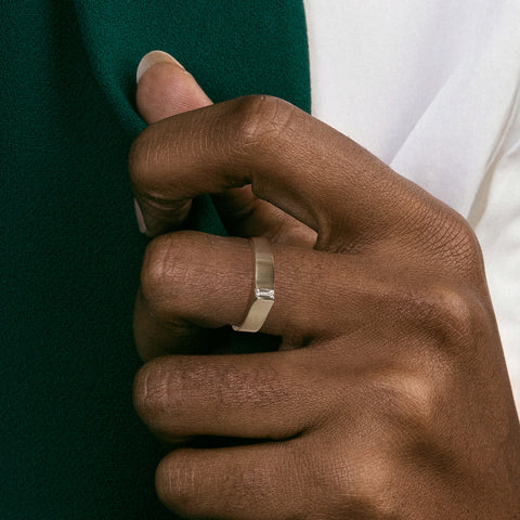 Modern Wedding Band for a Unique Stack in solid 14 karat yellow white rose gold by SHW coolest fine jewelry shop in downtown NYC near me