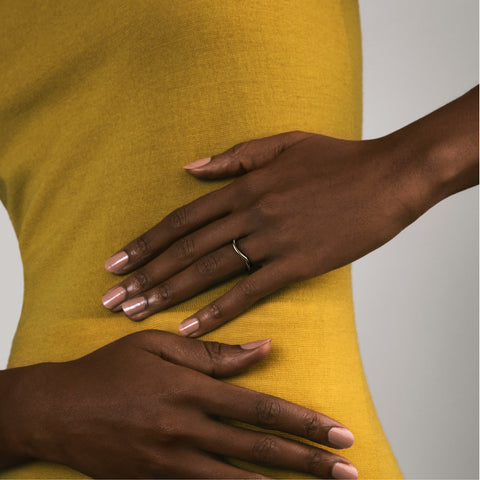 Unique Curve Engagement Band with Round profile in Solid 14 karat yellow white or rose gold by SHW famous fine jewelry shop in NYC SoHo