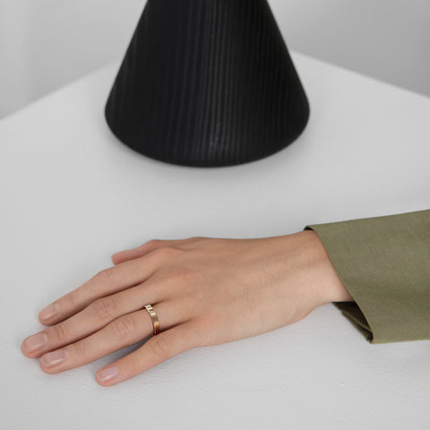 Minimal Designer Wedding Band with two Baguette Cut Natural white diamonds in solid 14k or 18k gold platinum by SHW fine jewelry shop in NYC