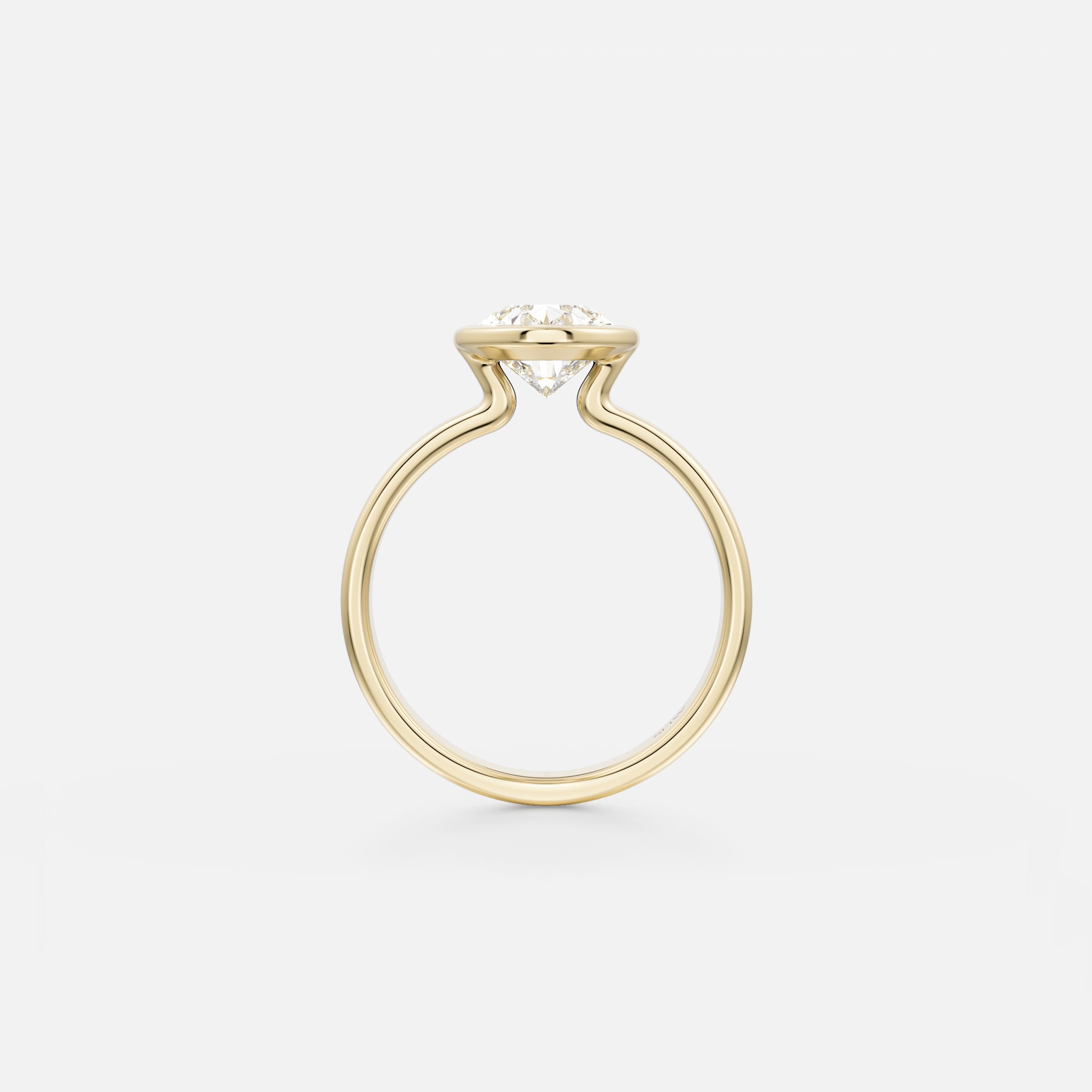 Badi Flat Sculptural Wide Large Band with North South Pear Cut Profile Bezel Set Unique Engagement Ring Setting in recycled 14k Gold or platinum by SHW Fine Jewelry NYC