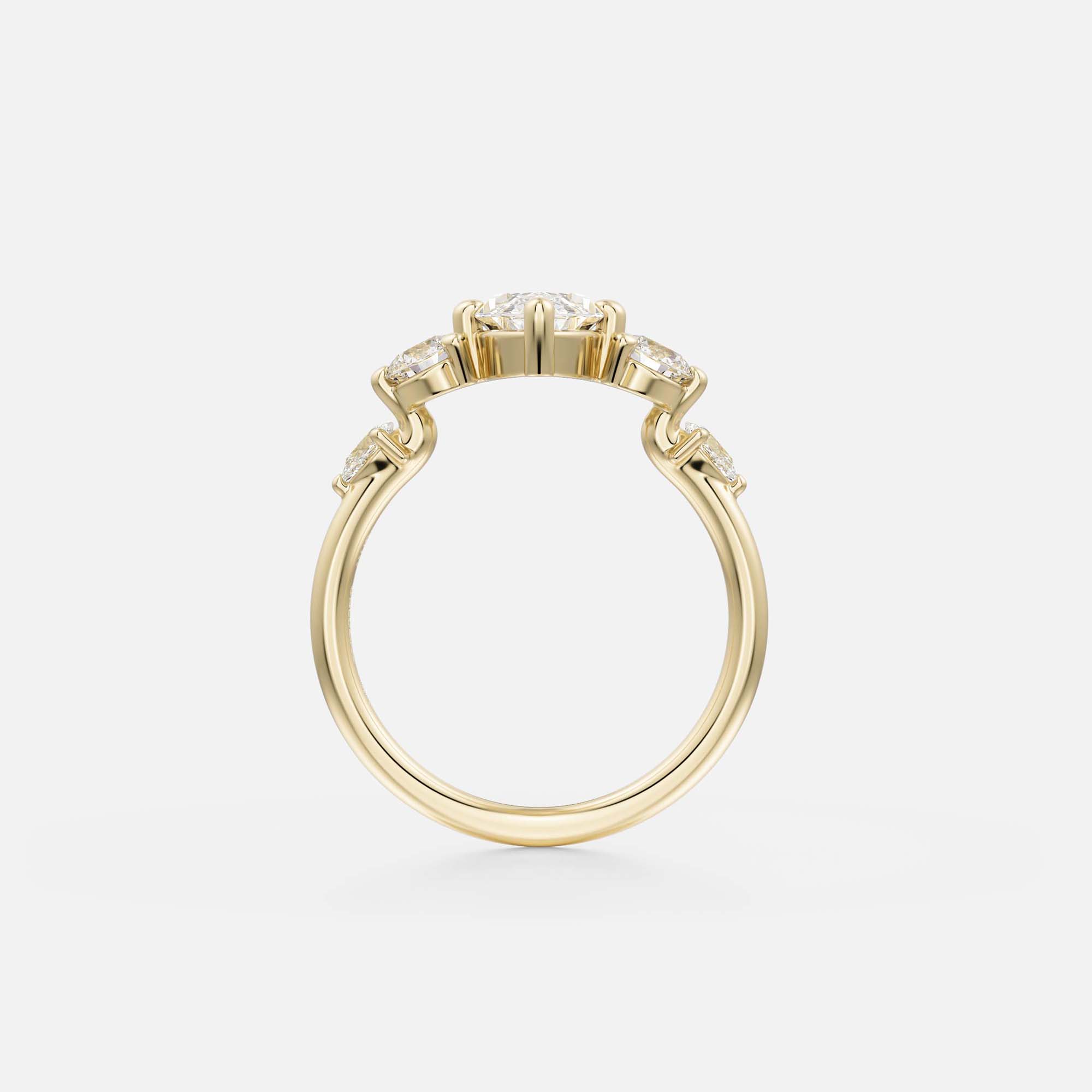 Prongs Cluster Side Accents Setting Engagement Rings with Marquise brilliant lab-grown mined diamond 14k 18k gold SHW Best Jewelry Stores Manhattan