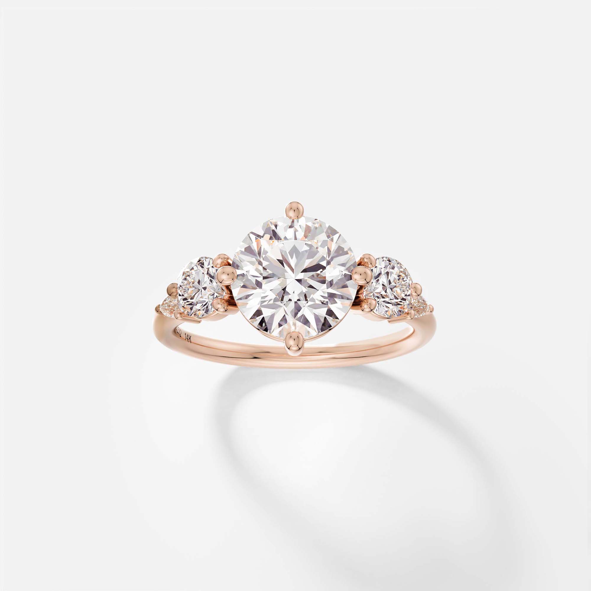 Delicate Multi-Stone Engagement Ring Prongs Set Round Pear laboratory Canadian diamond 14k 18k SHW coolest fine jewelry store