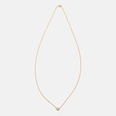 Everyday chain necklace with round ruby pendant, minimalist design in solid gold by SHW cool fine jewelry NYC