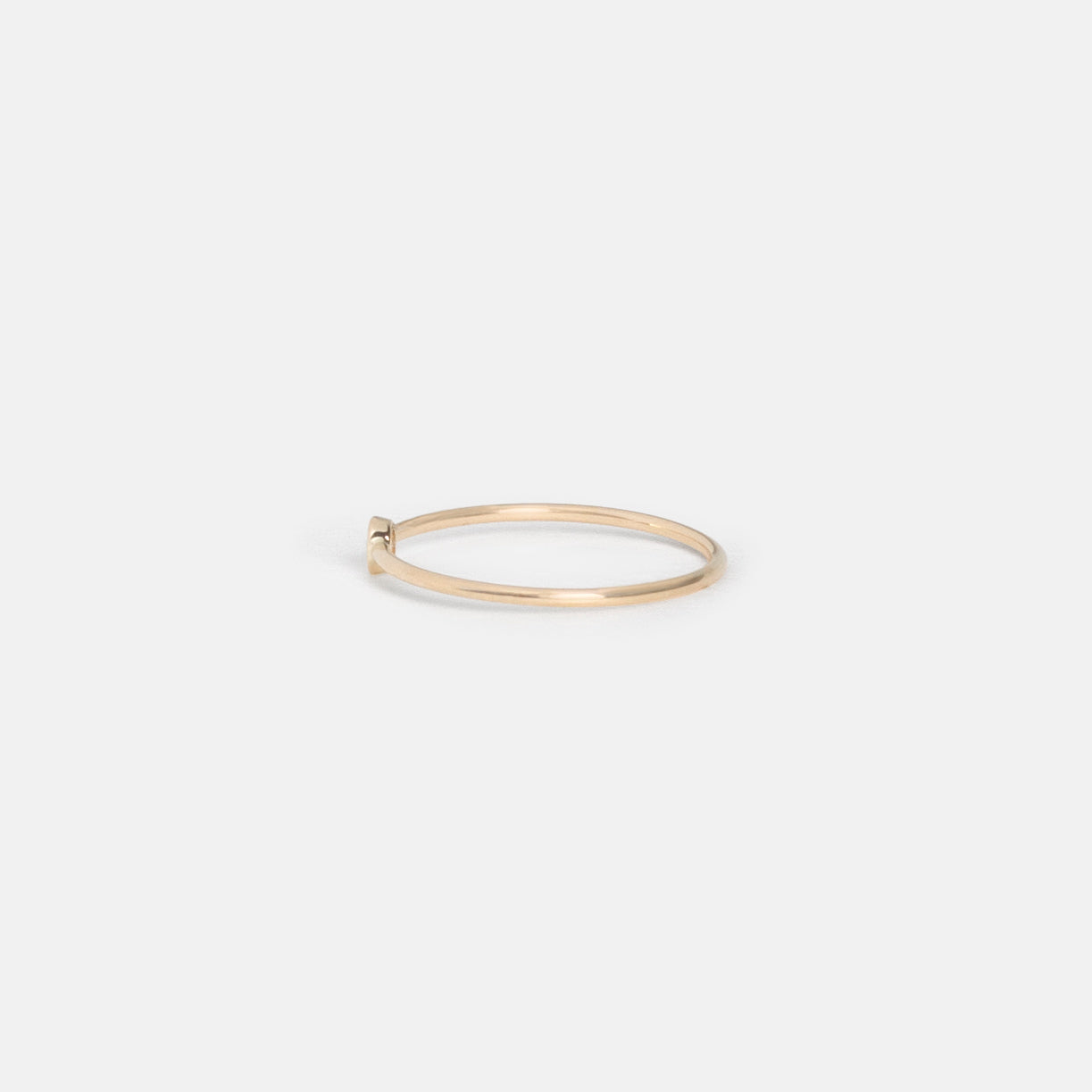 Dainty aquamarine gemstone ring thin band stackable gold jewelry March birthstone SHW handmade NYC studio