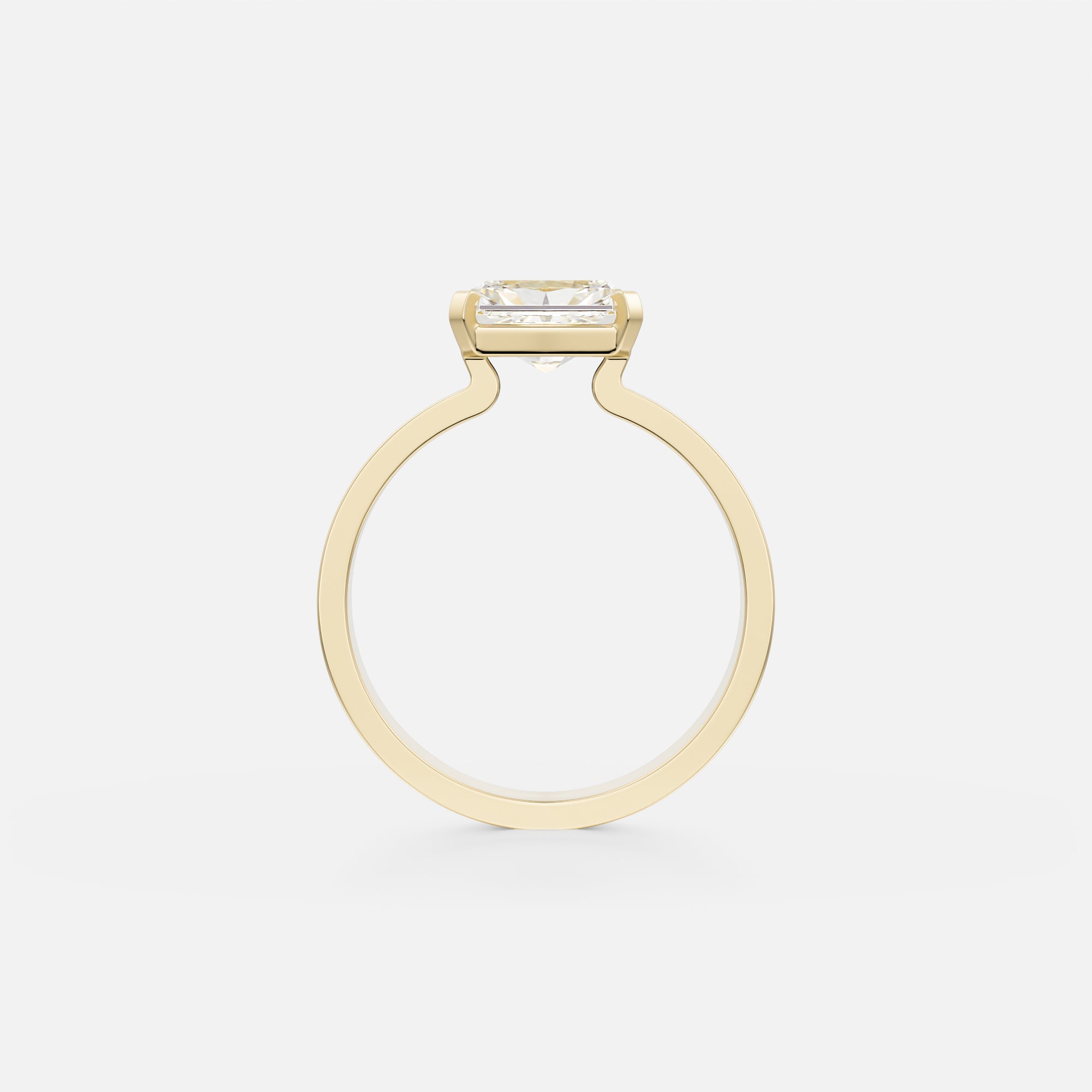 Unique Prong Setting Engagement Ring with Radiant-cut lab grown natural diamond in 14 karat 18 karat gold by SHW nearby NYC Downtown