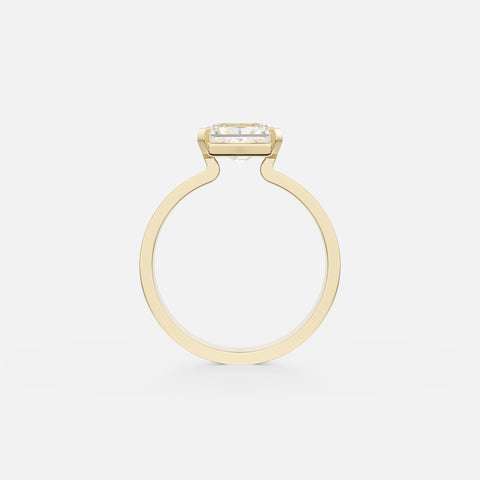 Unique Prong Setting Engagement Ring with Radiant-cut lab grown natural diamond in 14 karat 18 karat gold by SHW nearby NYC Downtown