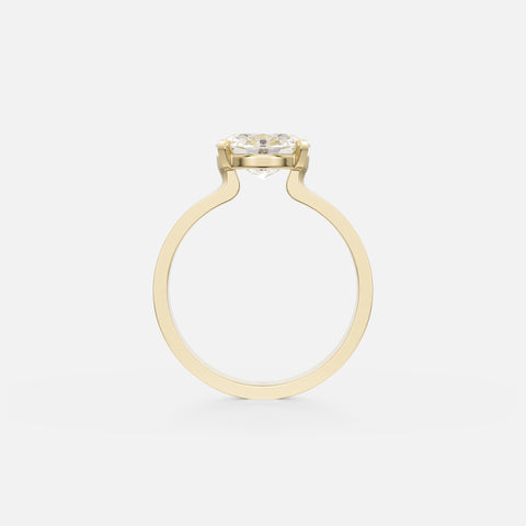 Unusual Prong Setting Engagement Ring with East West Oval lab grown natural diamond in 14 karat 18 karat gold by SHW nearby NYC Downtown