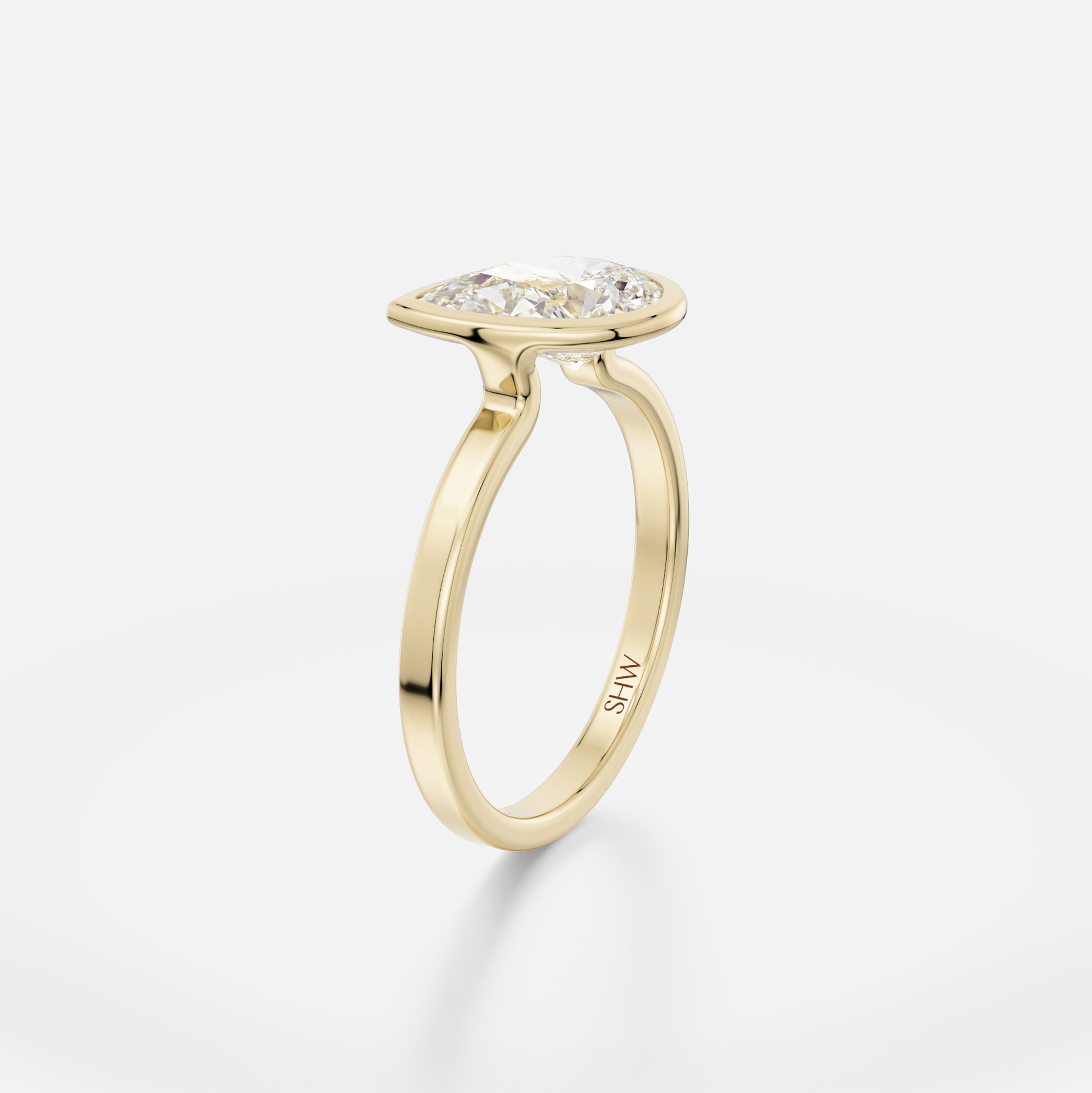 Mana Square Profile with Titled Pair Minimalist Engagement Ring Setting handcrafted by SHW Fine Jewelry New York City