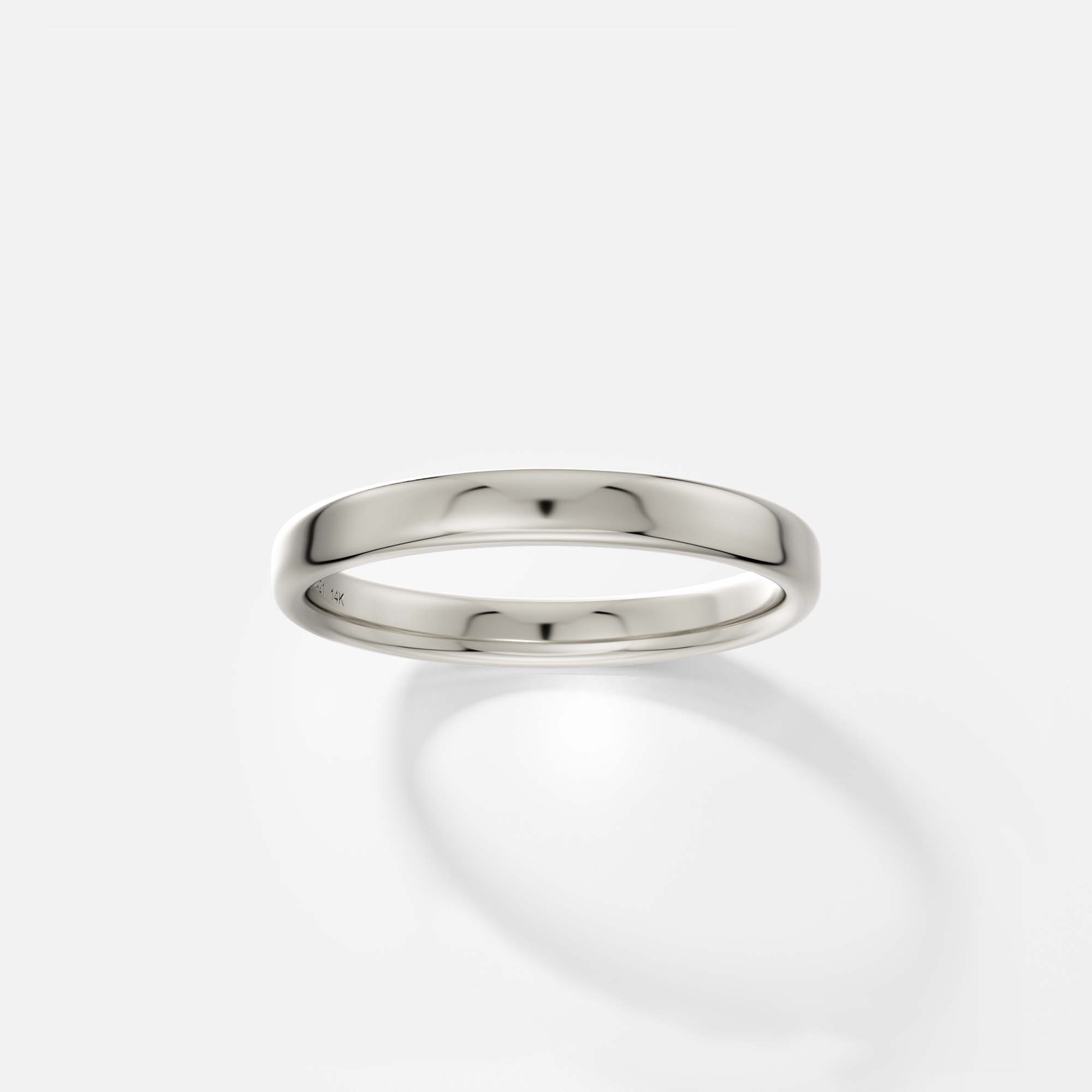 Classic 3mm thick wedding band for men with slightly domed edges and flat profile in 14k, 18k yellow, white, rose gold or platinum SHW jewelry