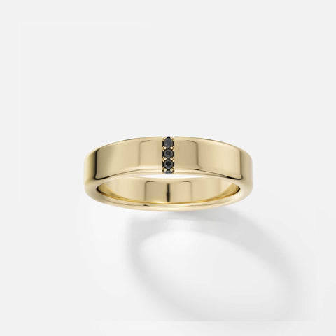 Customizable 5mm thick wedding band with comfortable fit in solid 14k, 18k yellow, white, rose gold or platinum by SHW fine jewelry store NYC