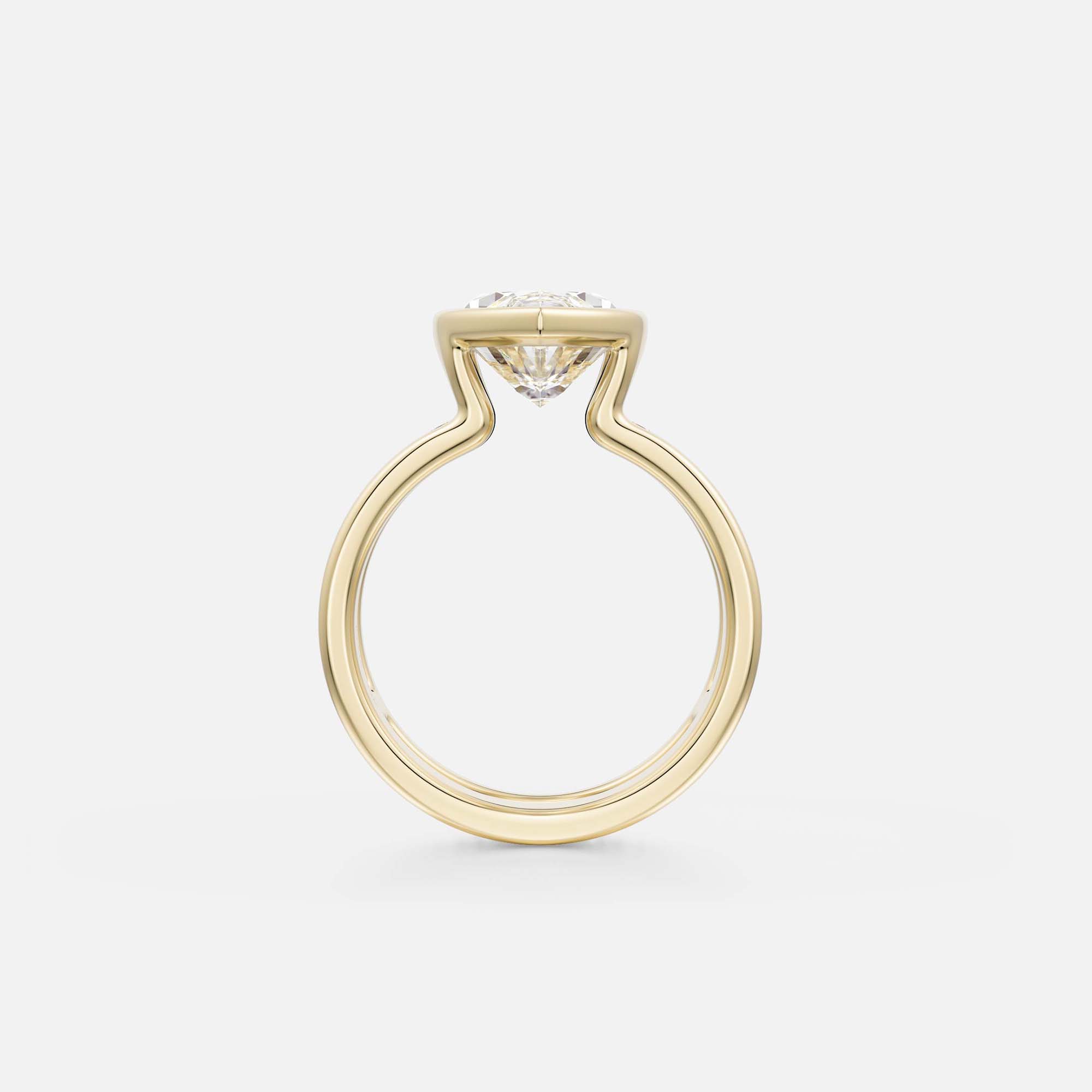 Modern north south marquise cut ring with double band diamonds sapphire ruby 14k 18k gold platinum SHW Jewelry NYC