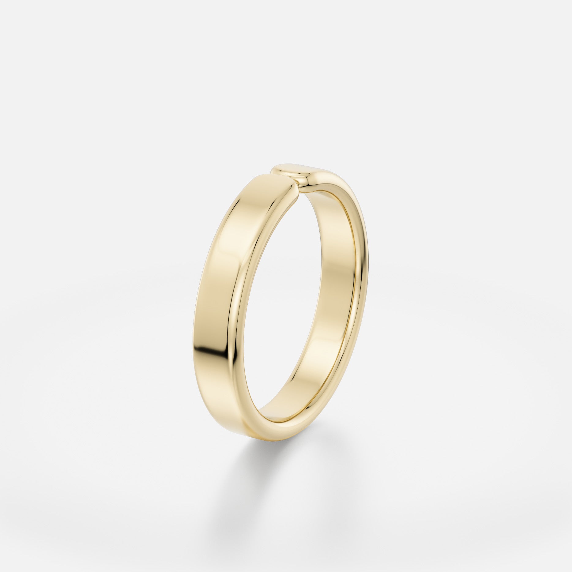 Minimalist stackable wedding band in solid gold platinum, unique design 14k 18k SHW fine jewelry New York City
