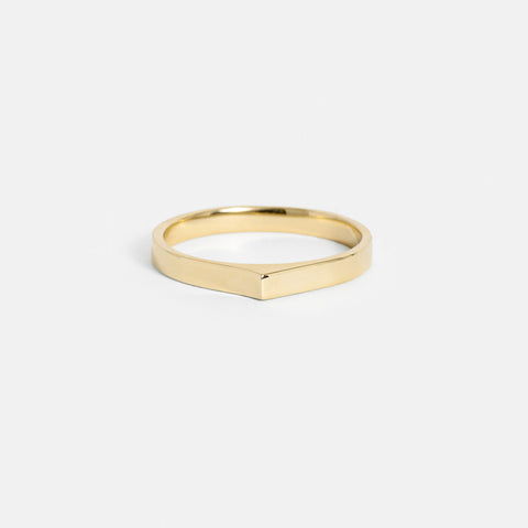 Unique 2.5mm Braga Ring wedding engagement bridal with recycled 14k yellow gold handmade in NYC by SHW fine Jewelry