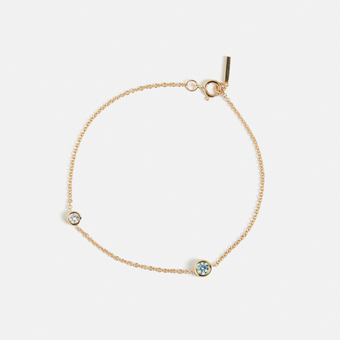 Sena Bracelet with Aquamarine and Diamond