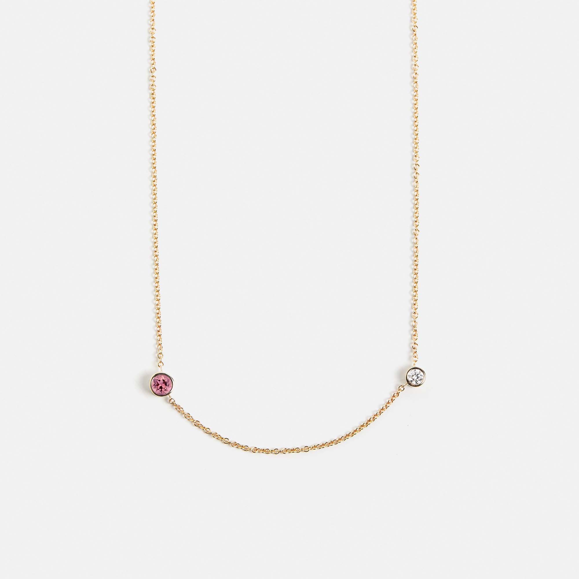 Sena Necklace with Pink Tourmaline and Diamond