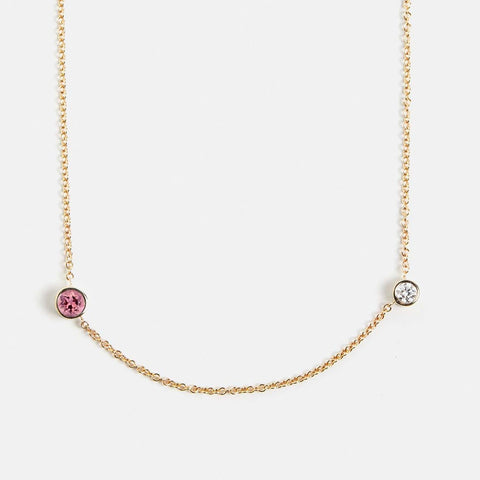 Sena Necklace with Pink Tourmaline and Diamond