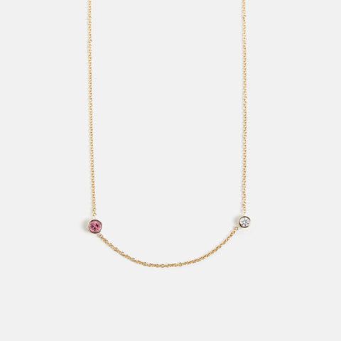 Sena Necklace with Pink Tourmaline and Diamond