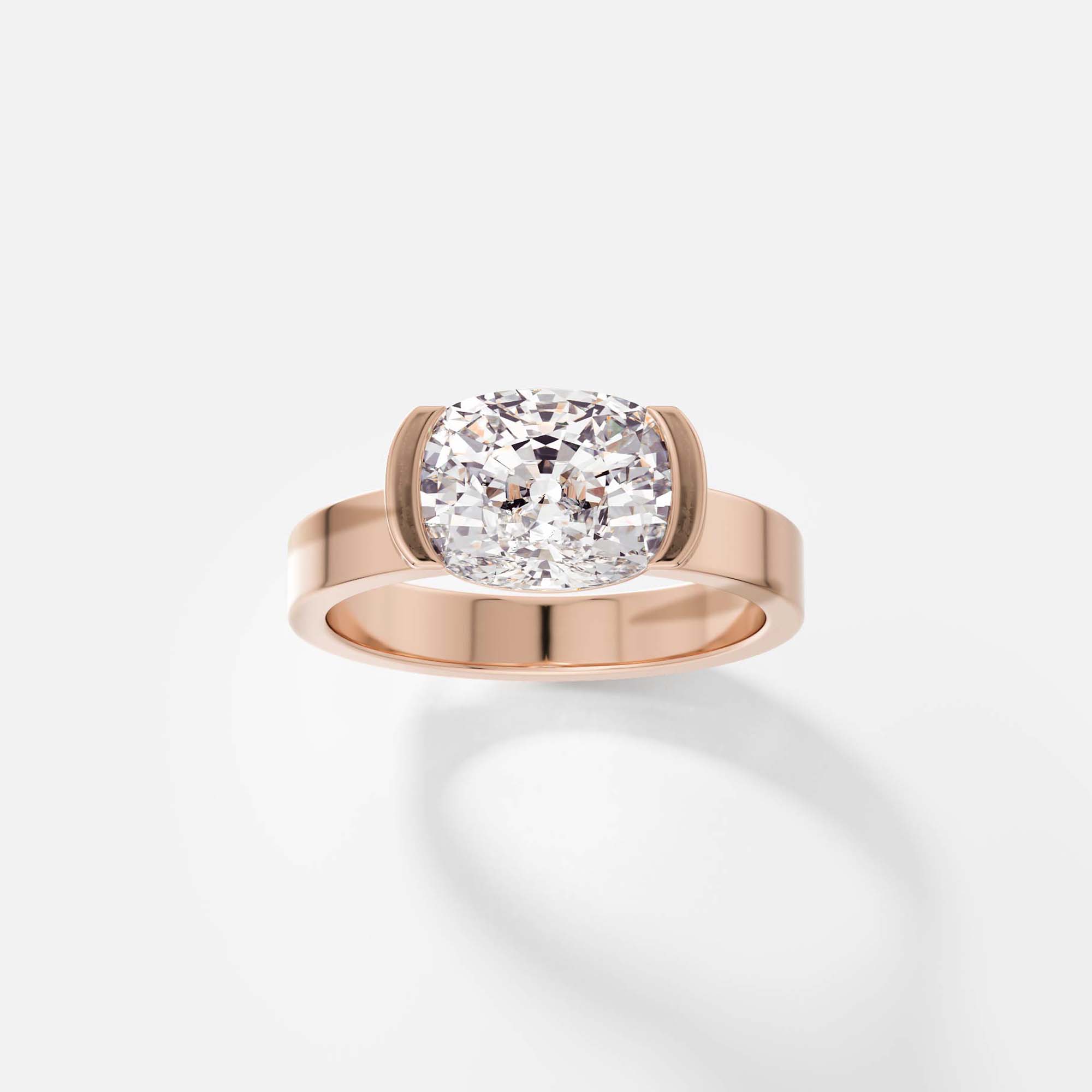Cool Tension Setting Engagement Ring with Cushion 1.0ct 2.0ct 3.0ct Lab Natural Diamond 14k 18k Gold SHW Best Jewelry Stores NYC