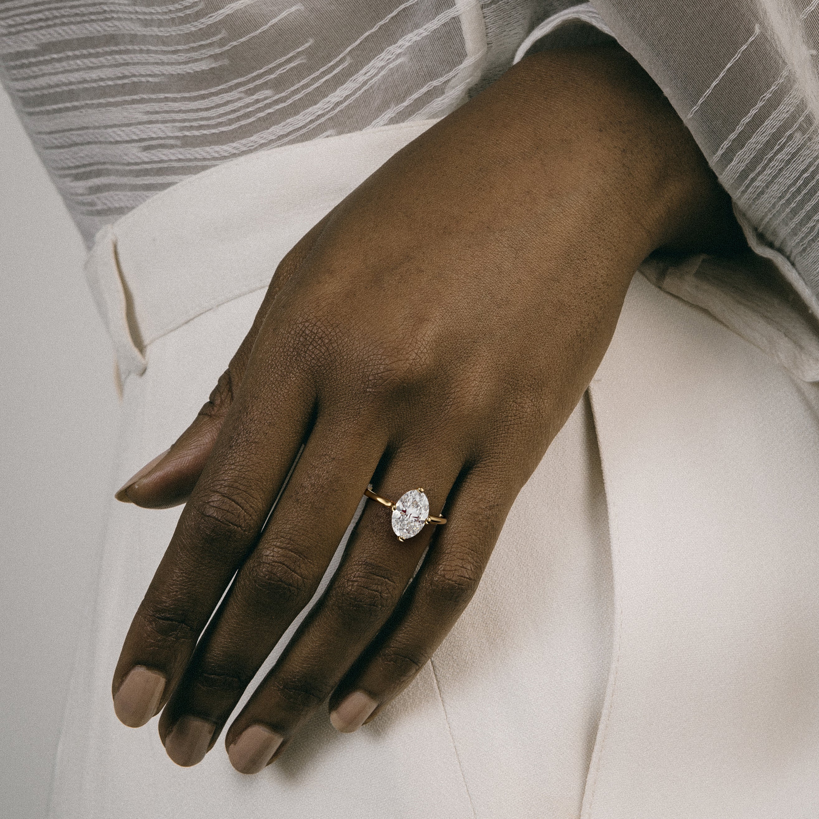 Simple Prong Stackable Engagement Ring with Oval D VVS1 F VS1 E VVS2 lab grown natural diamond 14k 18k by SHW fine jewelry NYC SoHo LES