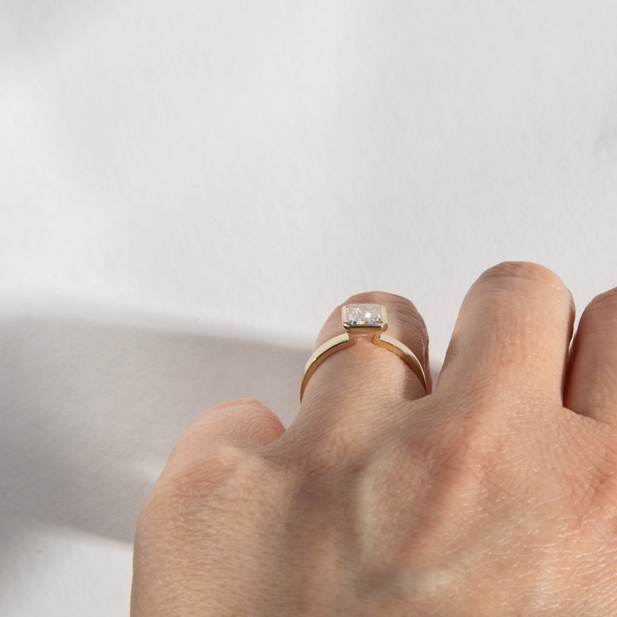 Badi Stackable ring in 14k Yellow Gold set with a lab-grown diamond