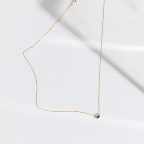 Ana Minimal Necklace in 14k Gold set with Sapphire By SHW Fine Jewelry New York City
