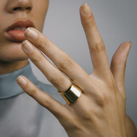 Tavi Unisex Ring in 14k Gold by SHW Fine Jewelry NYC