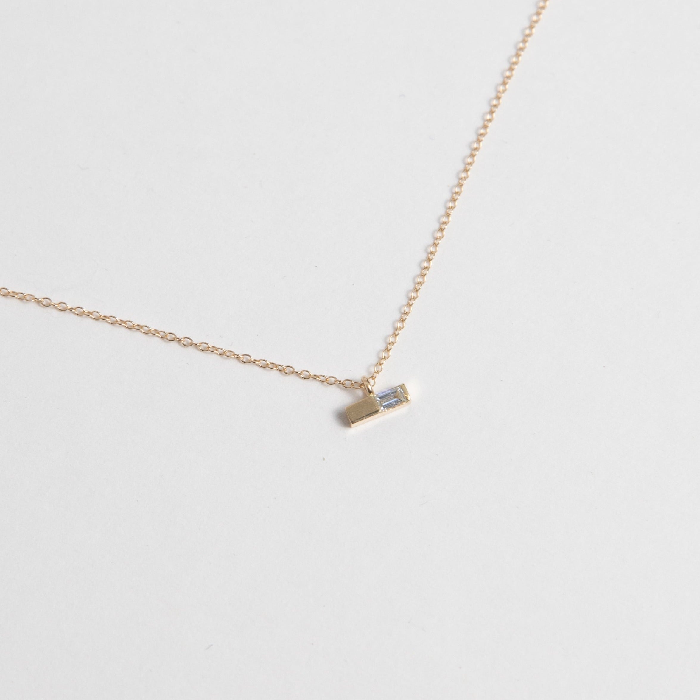 Gera Unique Necklace in 14k Gold set with Baguette Cut Diamond By SHW Fine Jewelry NYC