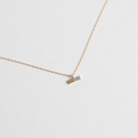Gera Unique Necklace in 14k Gold set with Baguette Cut Diamond By SHW Fine Jewelry NYC