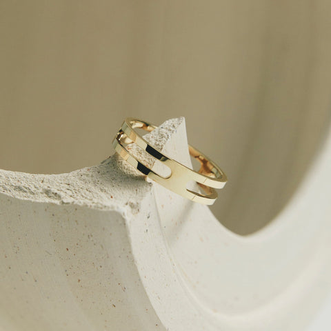 Mesi Minimalist Ring in 14k Yellow Gold by SHW Fine Jewelry in NYC