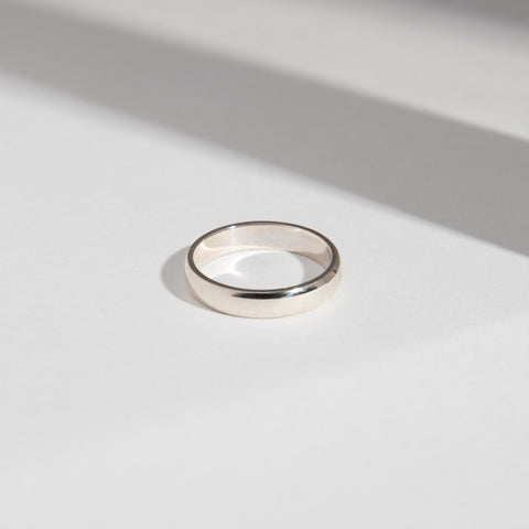 Domed Profile Mens Normal Width Wedding Band in solid 14k 18k yellow white rose gold or platinum by SHW cool fine jewelry store in NYC