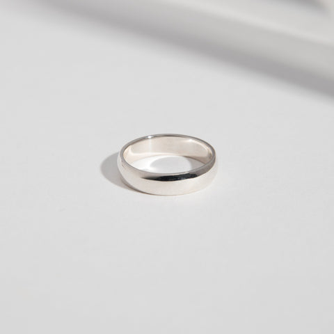 5mm Minimal Domed Band in 14k White Gold By SHW Fine Jewelry New York City