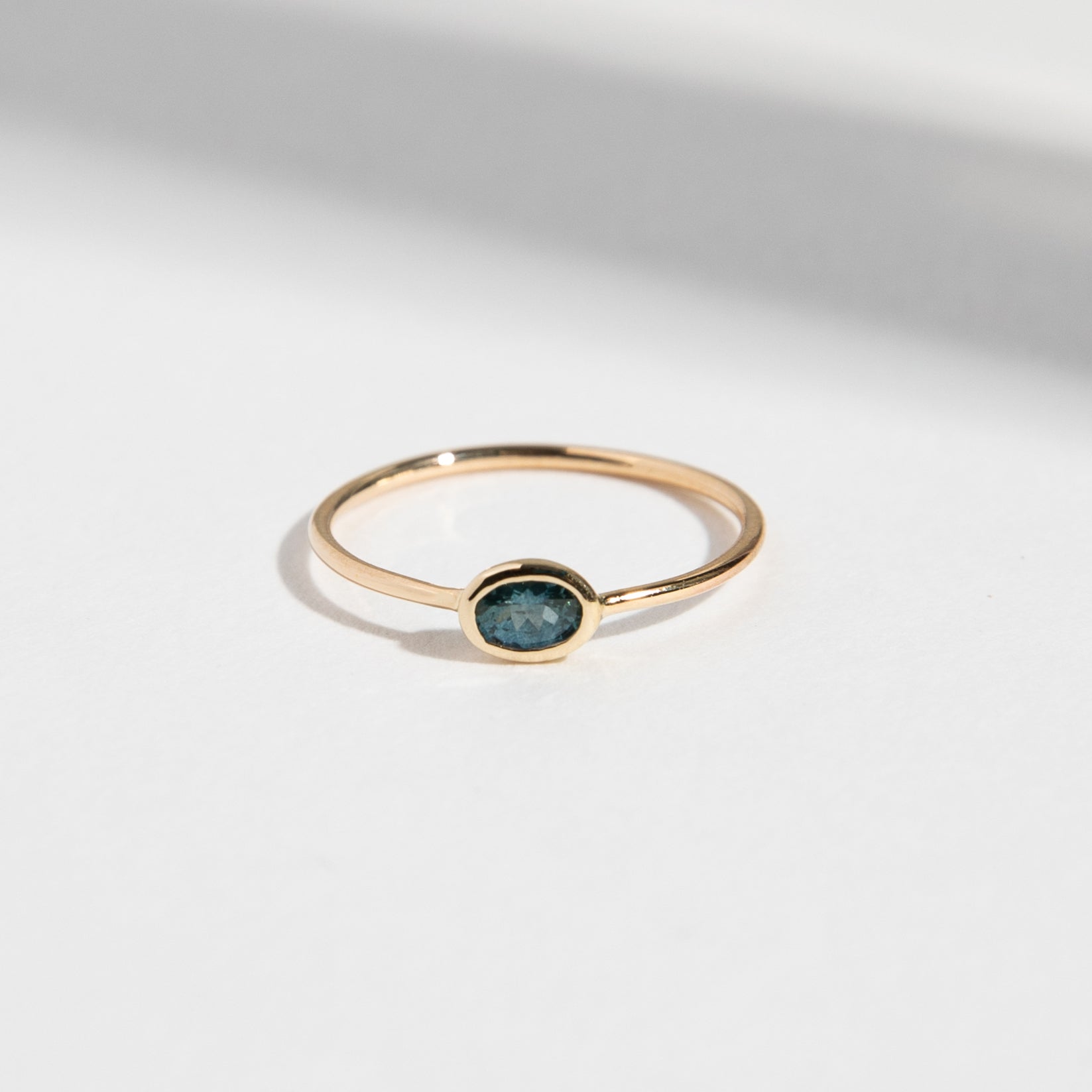 Ana Designer Ring in 14k Gold set with a 0.3ct blue sapphire by SHW Fine Jewelry