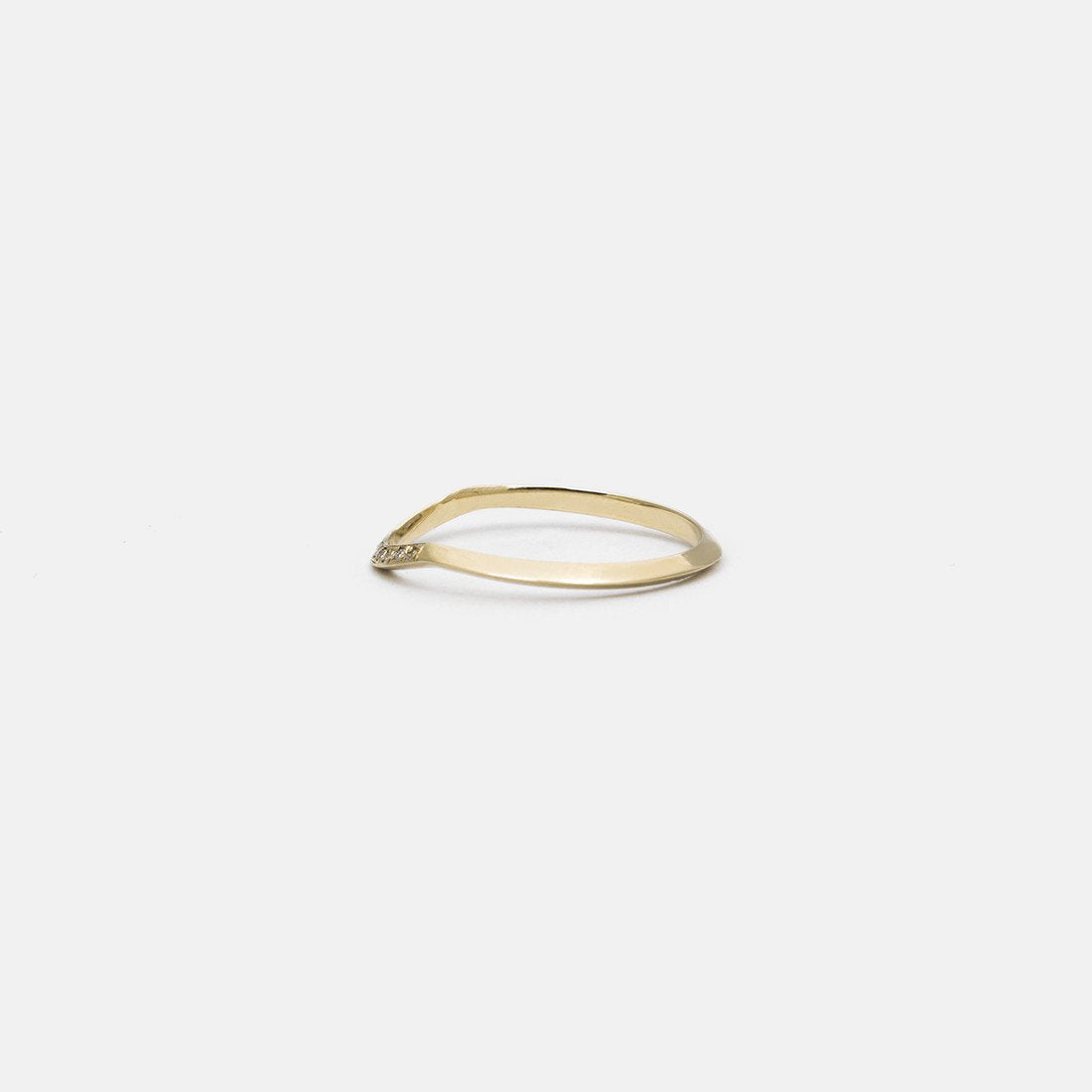 Arba Unconventional Ring in 14k Gold set with White Diamonds By SHW Fine Jewelry NYC