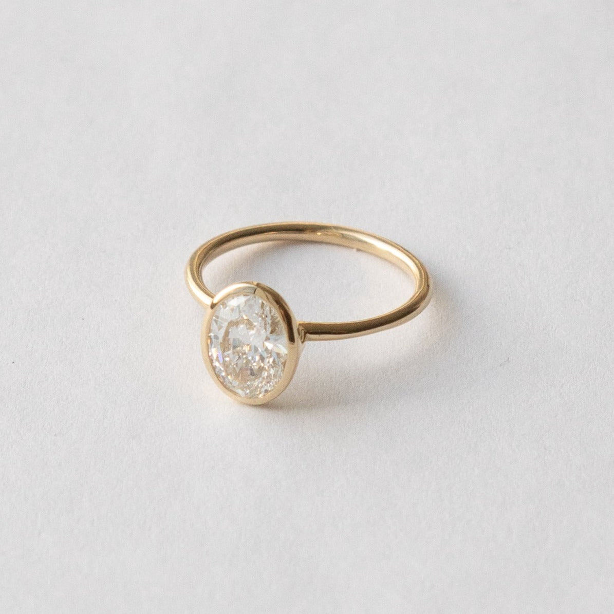 Artu Unique Ring in 14k Gold set with 1.51ct oval cut lab-grown diamond By SHW Fine Jewelry New York City