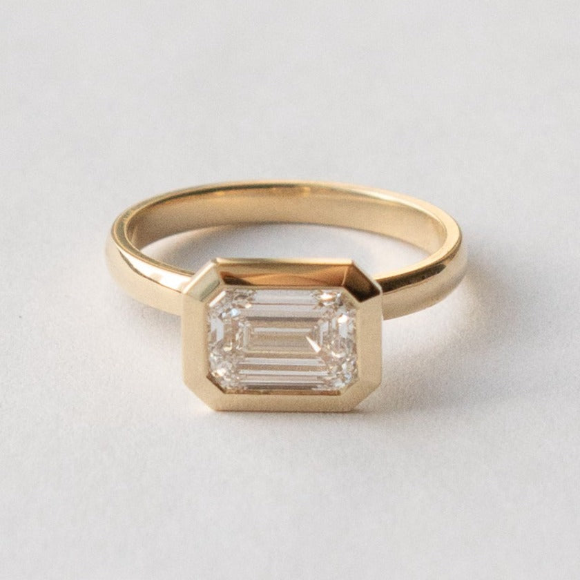 Vilke Cool Ring in 14k Gold set with 1.58ct emerald cut lab-grown diamond By SHW Fine Jewelry New York City