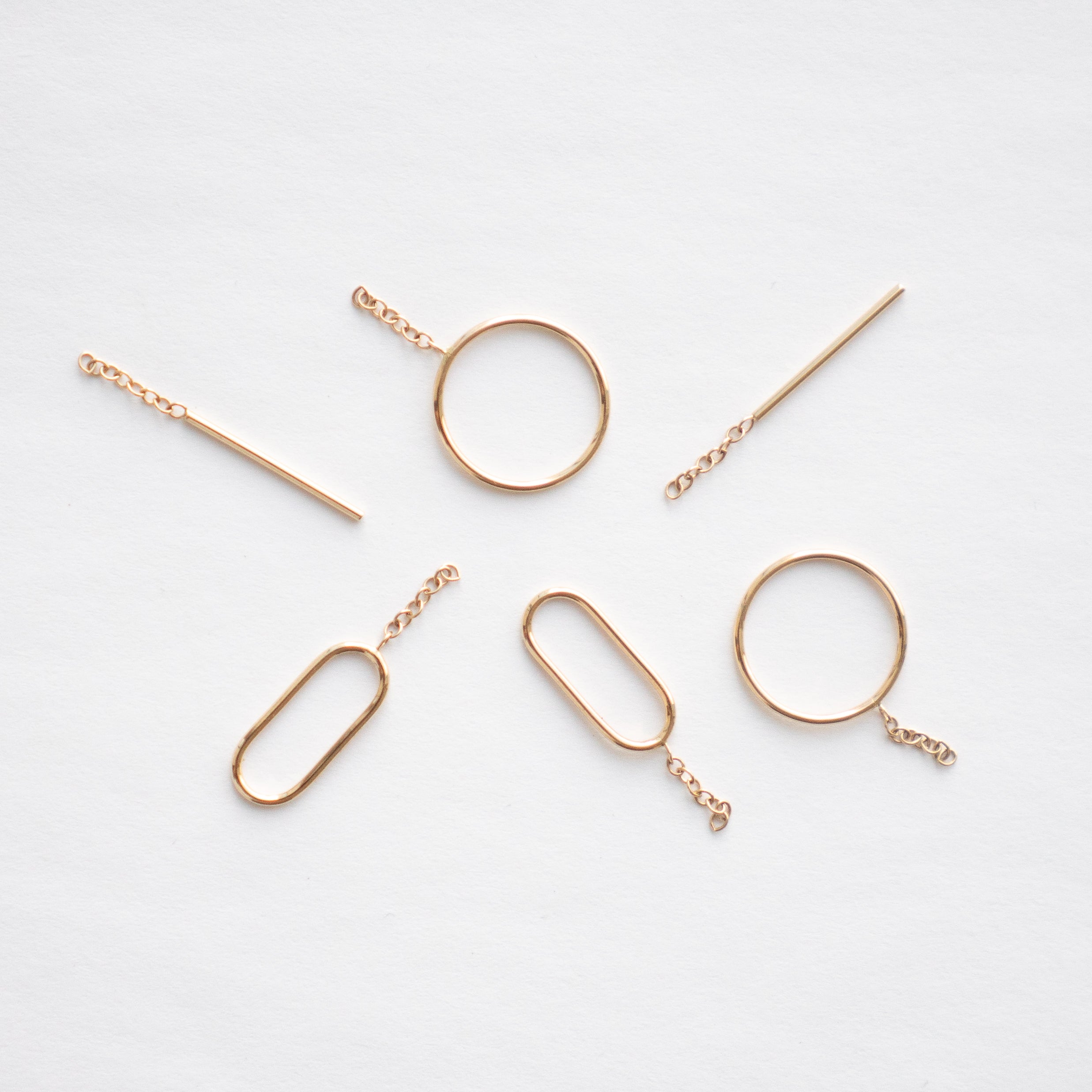 Minimal Bar, Oval, and Circle Earring Enhancers By SHW Fine Jewelry NYC