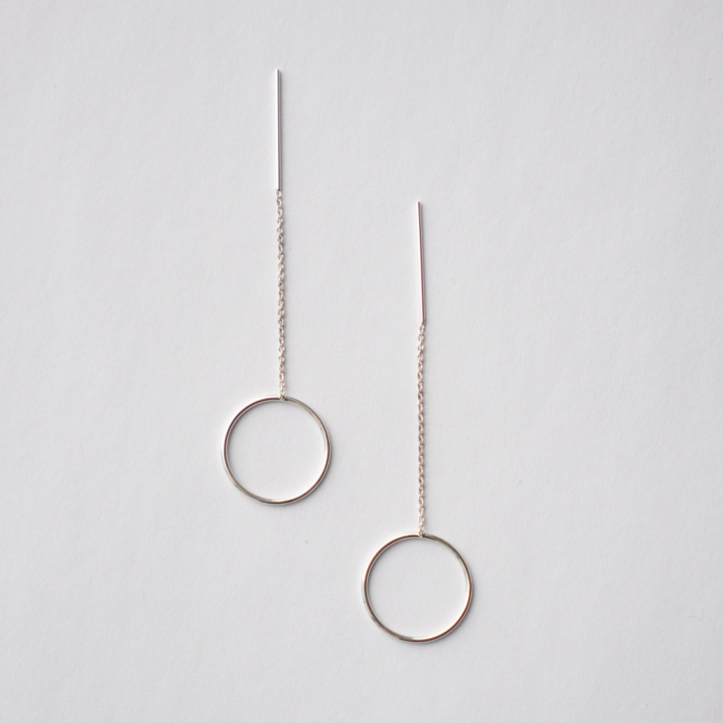 Designer Lili Pull-Through Circle earrings in 14k yellow gold by SHW Fine Jewelry in New York City