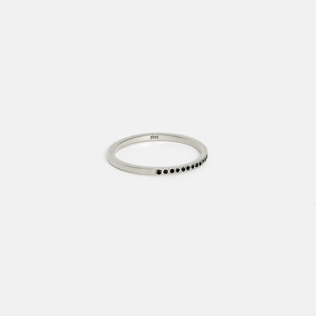 Eile Designer Ring in 14k White Gold set with Black Diamonds By SHW Fine Jewelry New York CIty