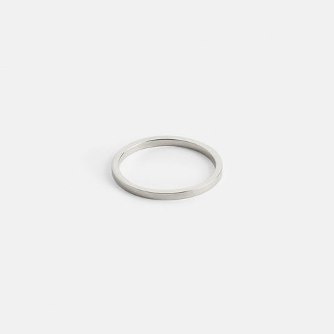 Designer Skinny Wedding Band with flat profile for stacking in 14k, 18k yellow, white, rose gold by SHW best fine jewelry store in NYC nearby