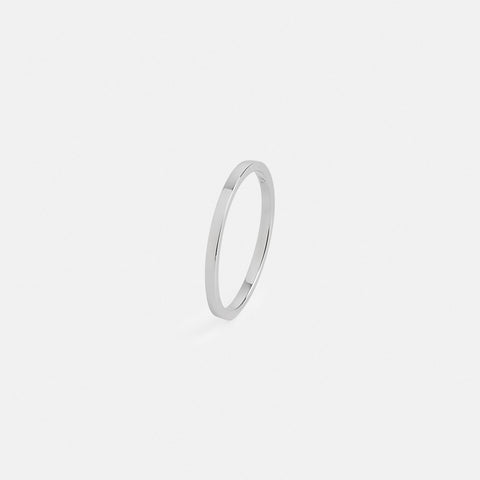 Minimal Modern Flat Thin Engagement Band for Women with Flat profile in Platinum by SHW famous fine jewelry shop located in NYC SoHo