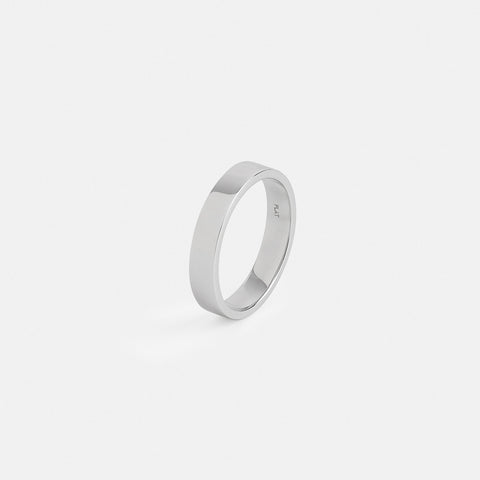 Minimal 4mm Flat Engagement Band for Women and Men in platinum by SHW famous fine jewelry shop in NYC