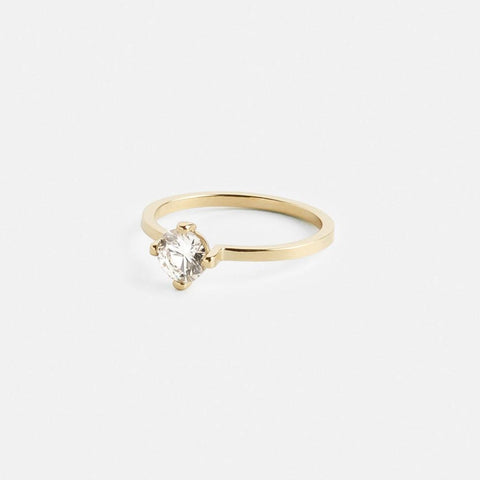 Unique Prong Set Engagement Ring under 1 carat GIA natural canada diamond in 14k yellow gold by SHW best fine jewelry stores in NYC nearby