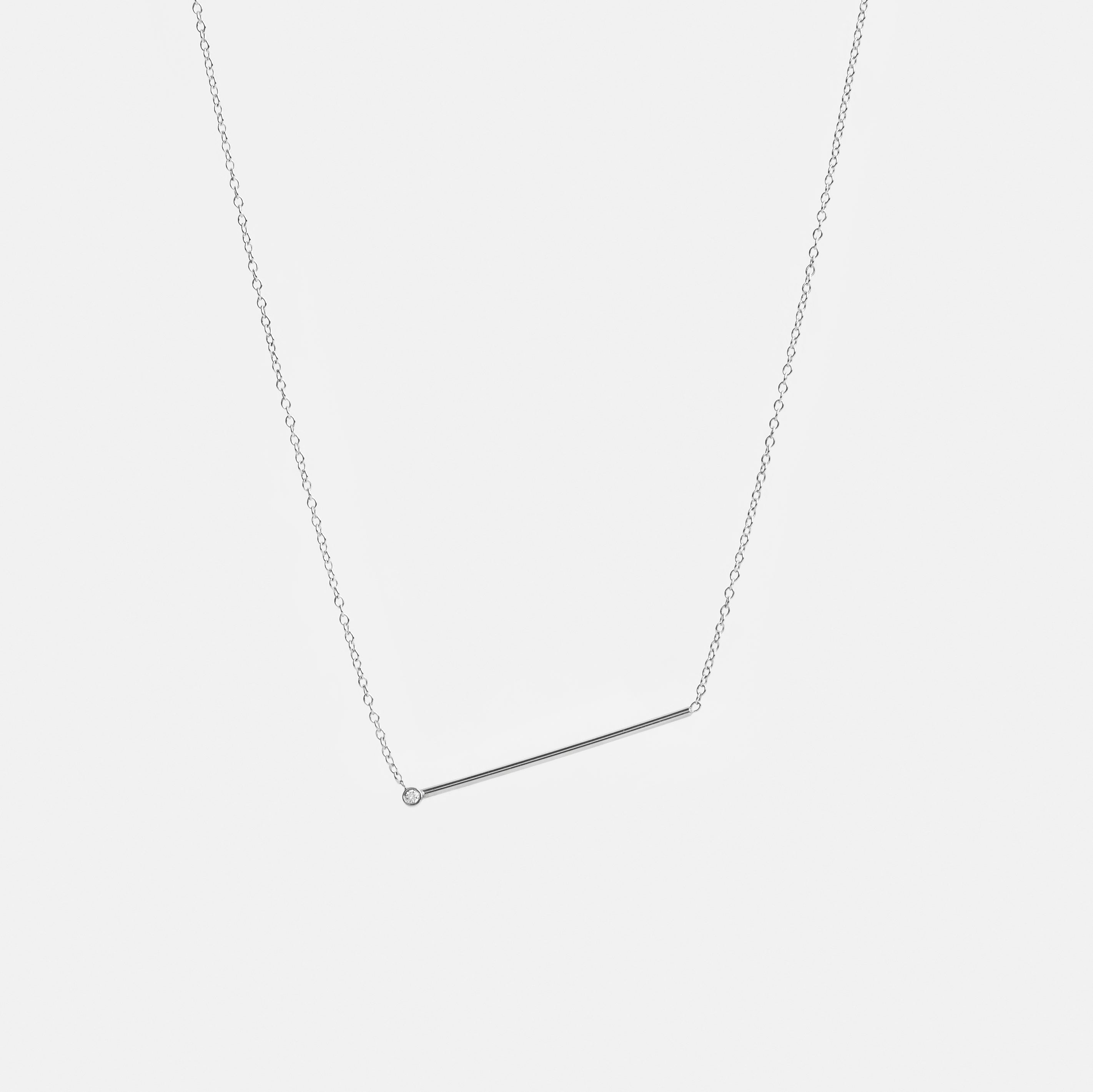 Enne Unusual Necklace in 14k White Gold set with White Diamond By SHW Fine Jewelry NYC
