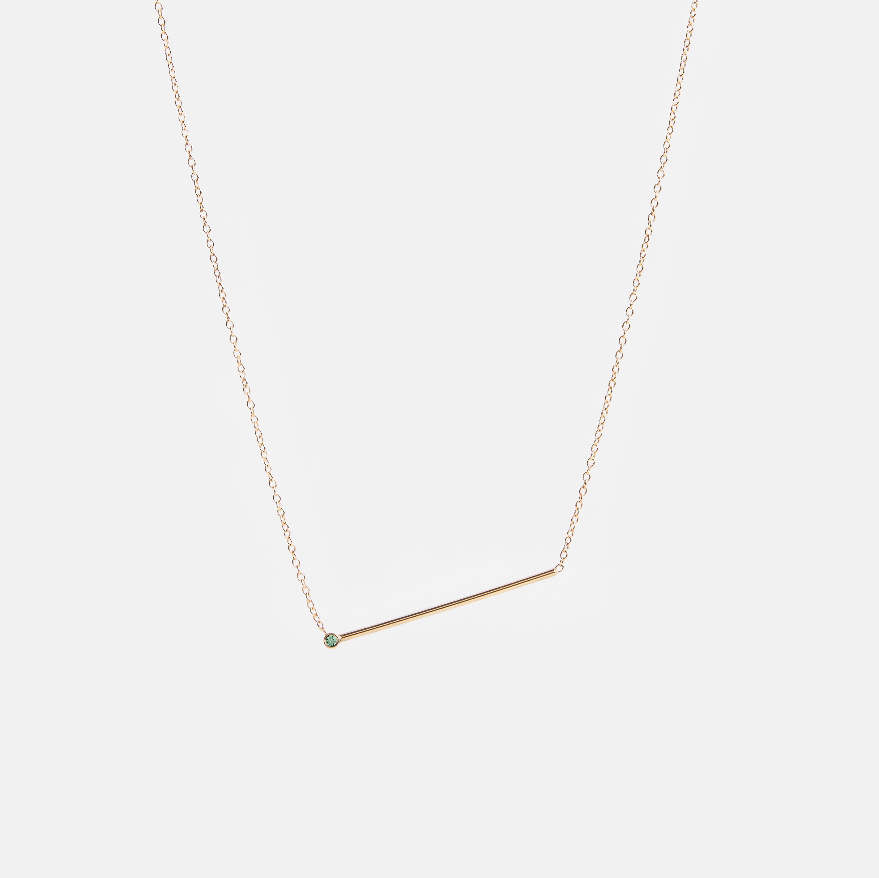 Enne Simple Necklace in 14k Gold set with Emerald SHW Fine Jewelry NYC