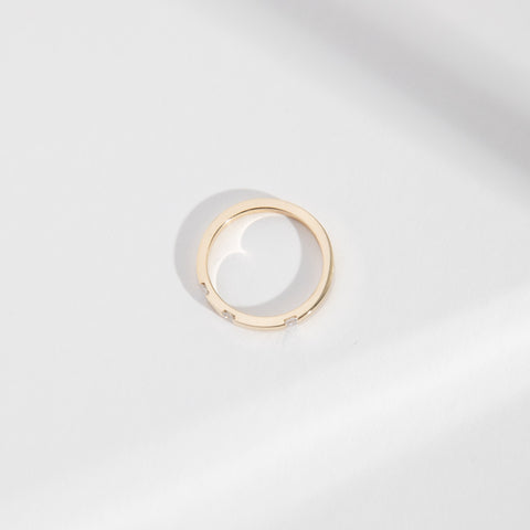 Erda Unique Ring in 14k Gold set with White Diamonds By SHW Fine Jewelry New York City