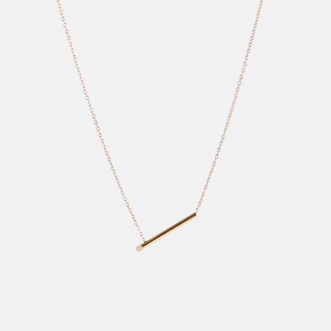 Essa Thin Necklace in 14k Gold set with White Diamond By SHW Fine Jewelry NYC