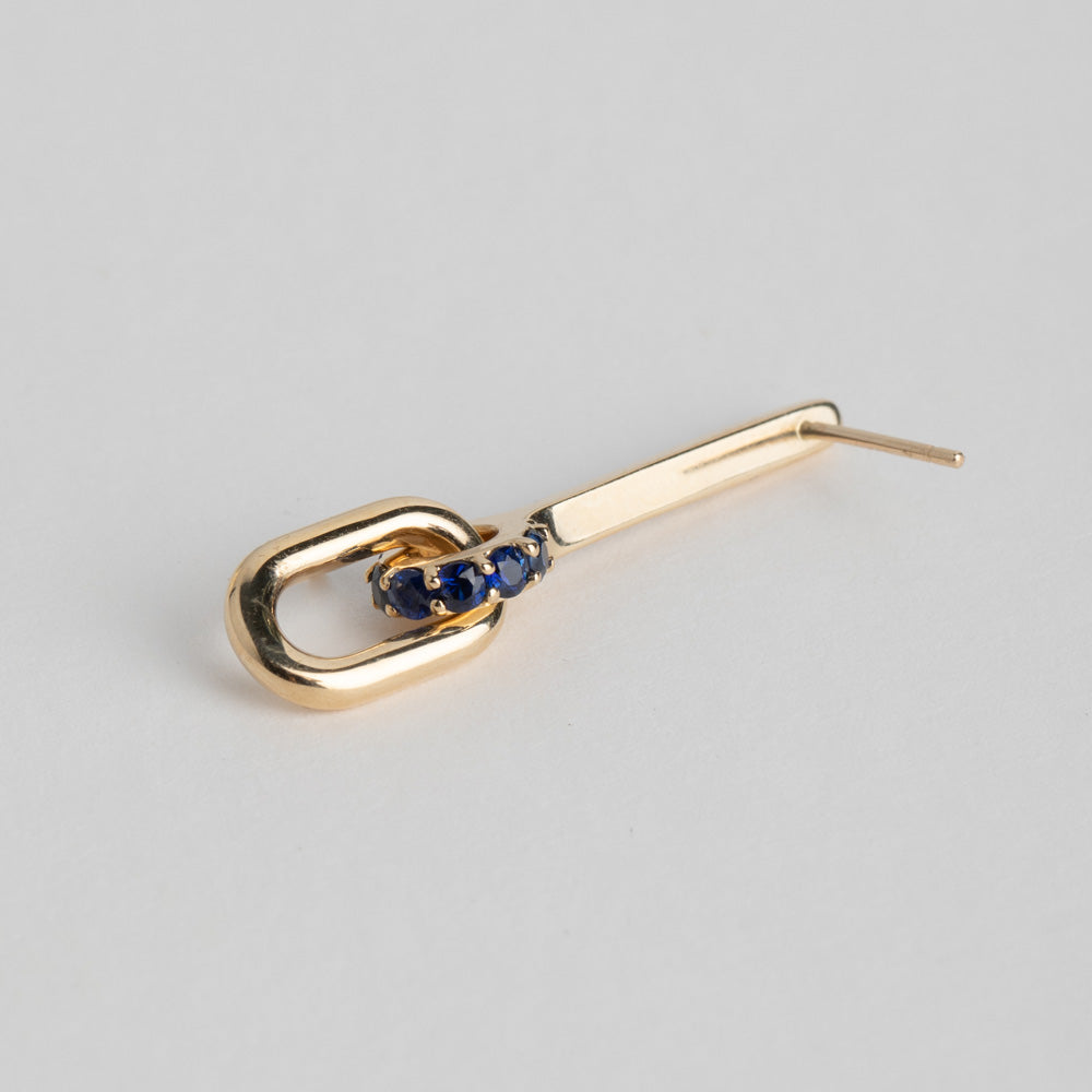 Contemporary sapphire earrings sculptural statement design solid gold minimal modern SHW fine jewelry New York City