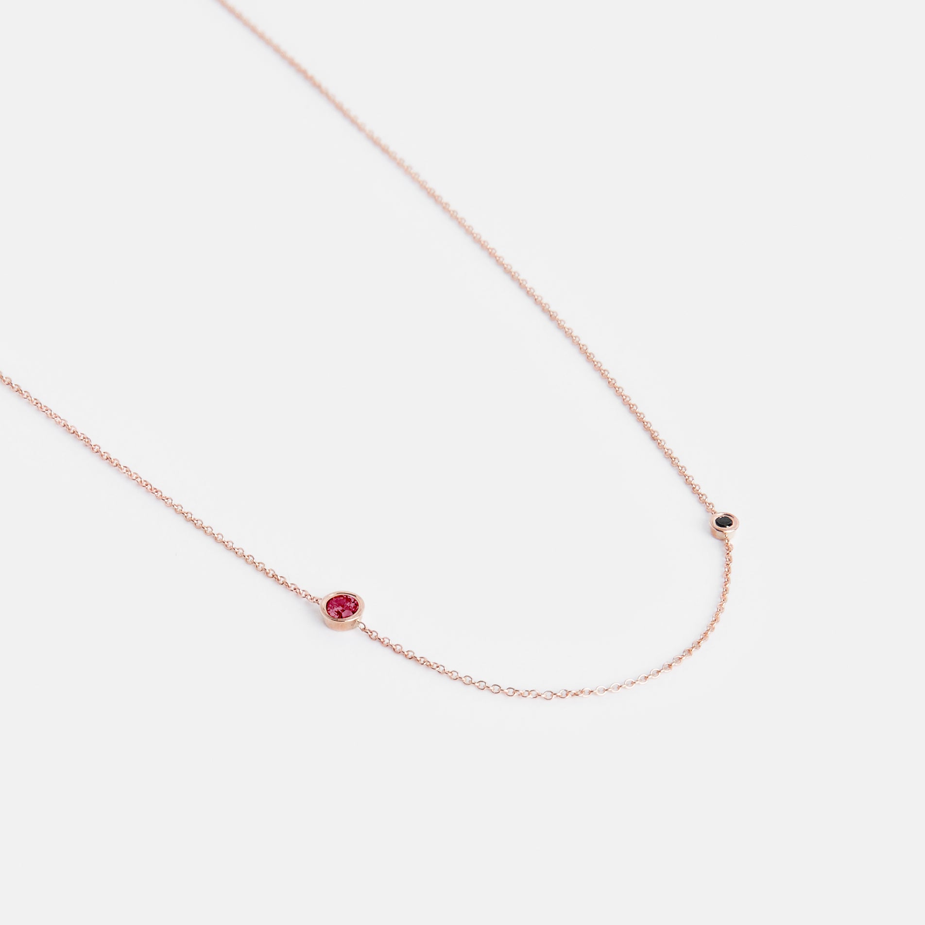 Iba Designer Necklace in 14k Rose Gold set with Rubies By SHW Fine Jewelry NYC