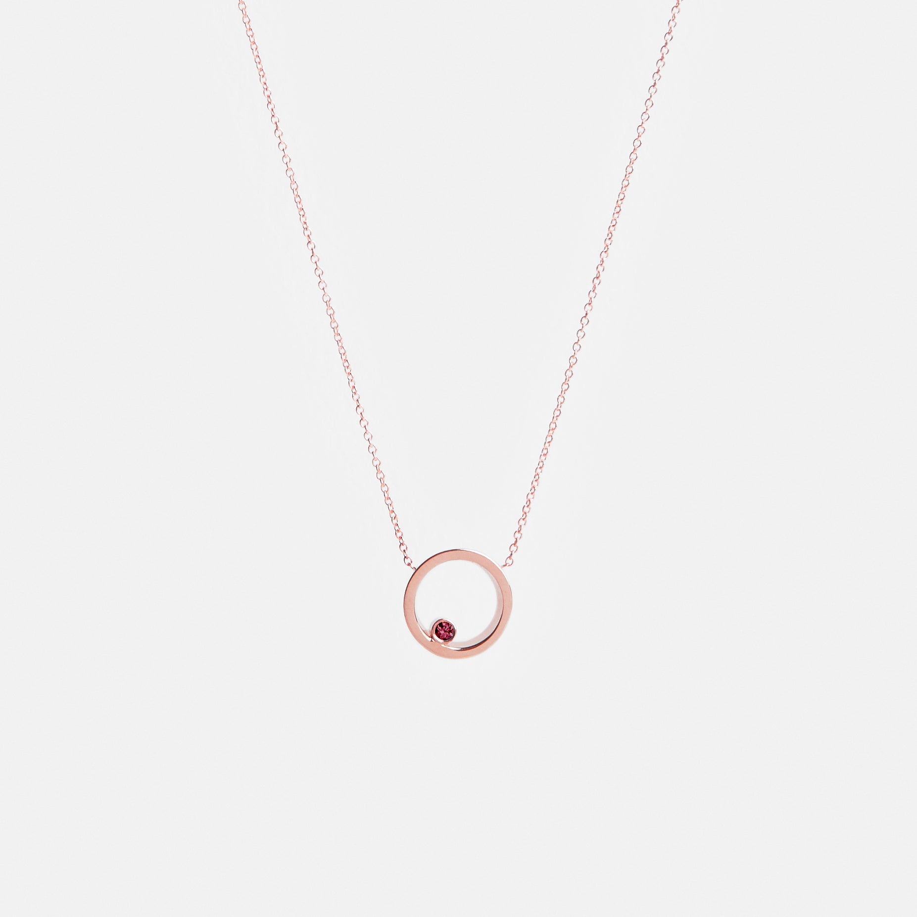 Ila Cool Necklace in 14k Rose Gold set with Ruby By SHW Fine Jewelry NYC